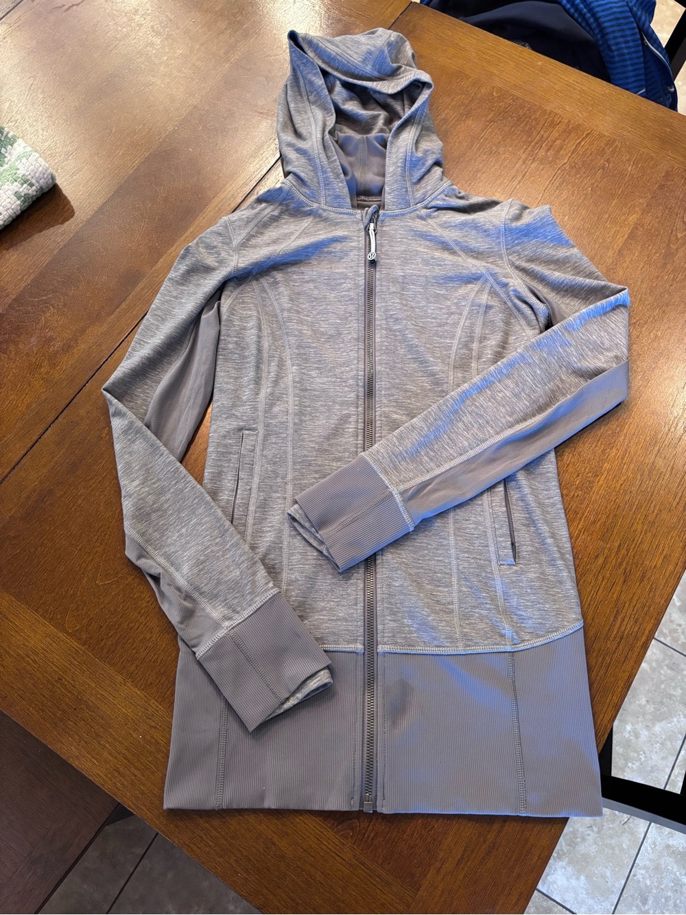 lululemon athletica Heather Gray Hooded Zip Jacket